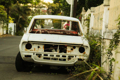 Abandoned car on street