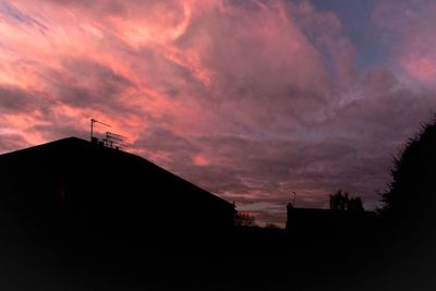 Silhouette buildings against sky during sunset