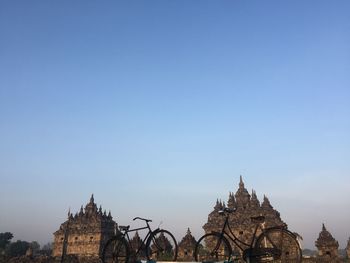 View of temple building against clear sky