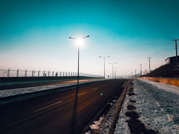 Empty road in winter