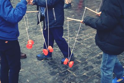 Low section of people on floor