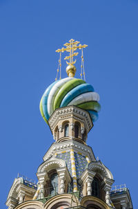 Dome on the church of the savior on spilled blood in st. petersburg, russia