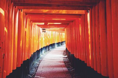 Narrow corridor along walls