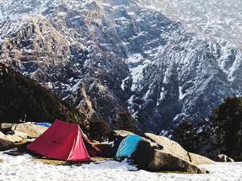 Scenic view of snowcapped mountains