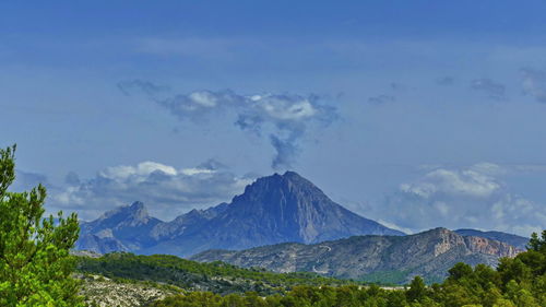 Scenic view of mountains against sky