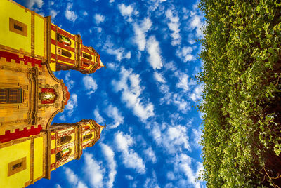 Low angle view of buildings against the sky