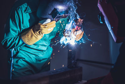 Man working on stage