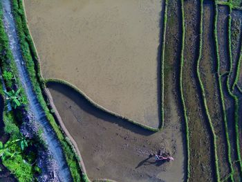 High angle view of road