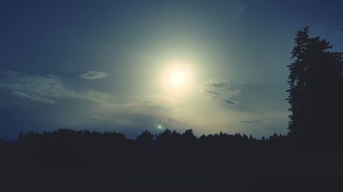 Low angle view of silhouette trees against sky
