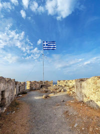 Low angle view of old building against sky