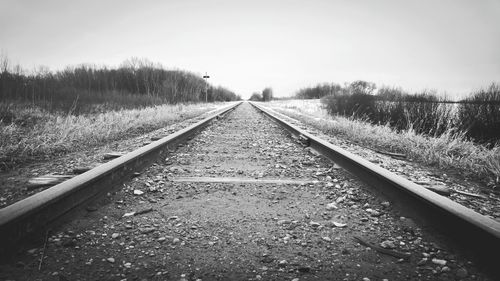 Surface level of railroad tracks