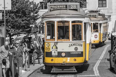 Yellow bus on street