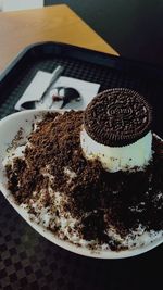 Close-up of cake on table