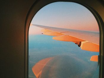 Close-up of airplane window