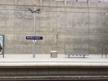 View of railroad station platform