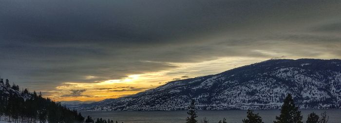 Scenic view of dramatic sky during sunset
