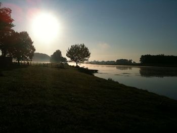 Sunset over lake
