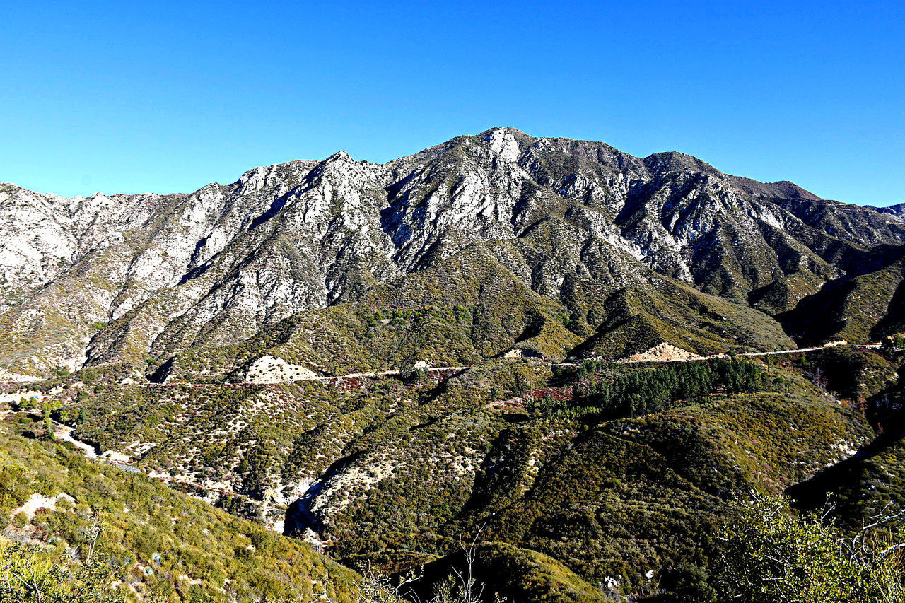 SCENIC VIEW OF MOUNTAIN AGAINST CLEAR BLUE SKY