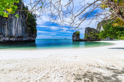 Scenic view of beach against sky