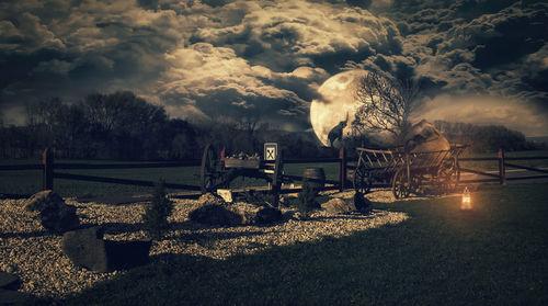 View of tree against cloudy sky