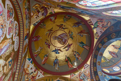 Low angle view of ornate ceiling in building