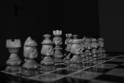 Close-up of chess pieces