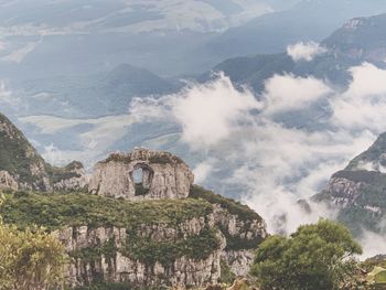 Panoramic view of castle on mountain