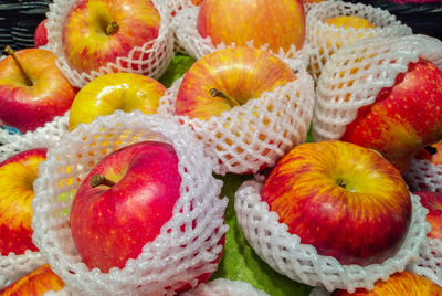 High angle view of fruits in container