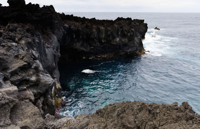 Rock formation on sea shore