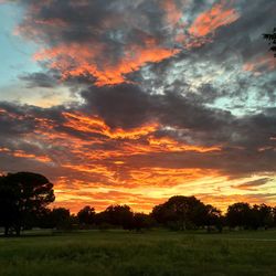 Dramatic sky over landscape