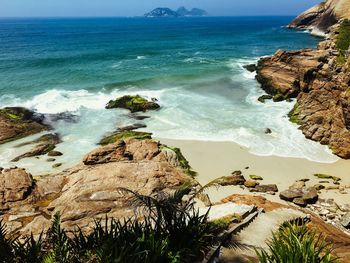 Scenic view of beach against sky