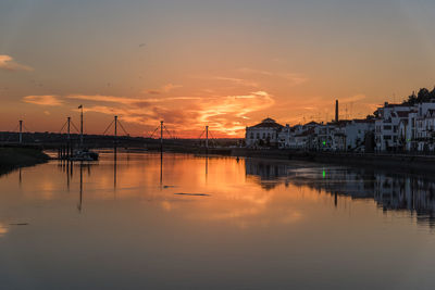 View of marina at sunset