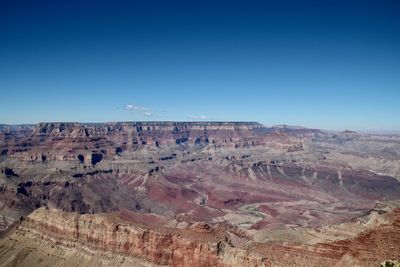 Scenic view of rock formations against clear sky
