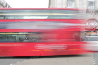 Blurred motion of train in city