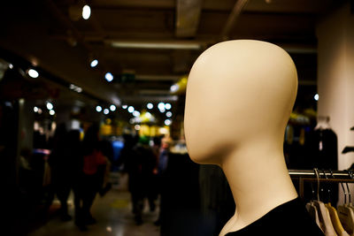 Close-up of illuminated lighting equipment at store