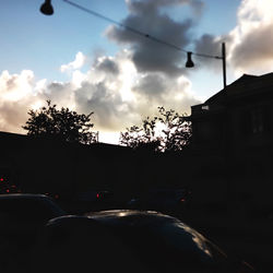 View of road against cloudy sky