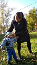 Mother and daughter on plant