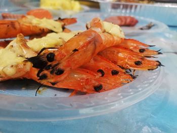 Close-up of seafood in plate