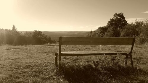 Empty bench in park