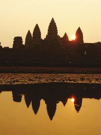 Reflection of sun in water at sunset