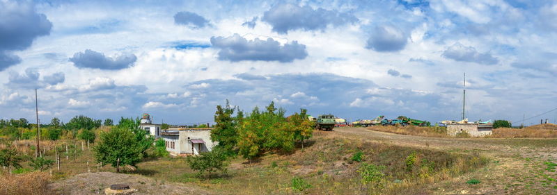 Panoramic view of buildings against sky