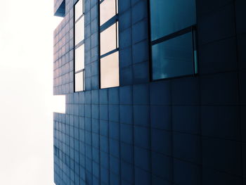 Low angle view of modern building against clear sky