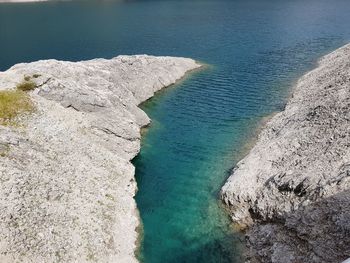 High angle view of beach