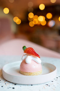 Close-up of cake on table