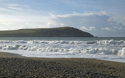 Scenic view of beach against sky