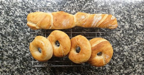 High angle view of fruits on table