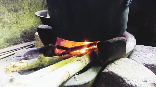 Close up of burning candle
