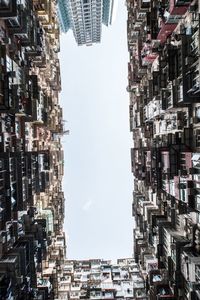 Directly below shot of buildings against sky