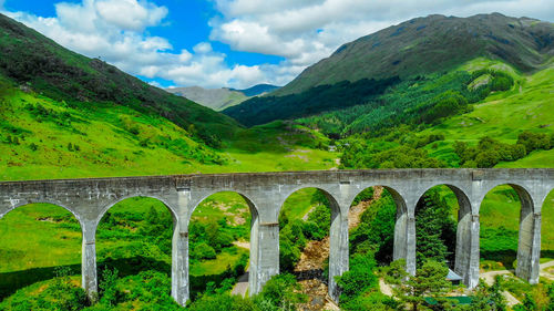 Arch bridge against sky