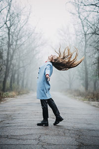 Mindfulness-based cognitive therapy, mindfulness practices. young woman with long hair relaxing in